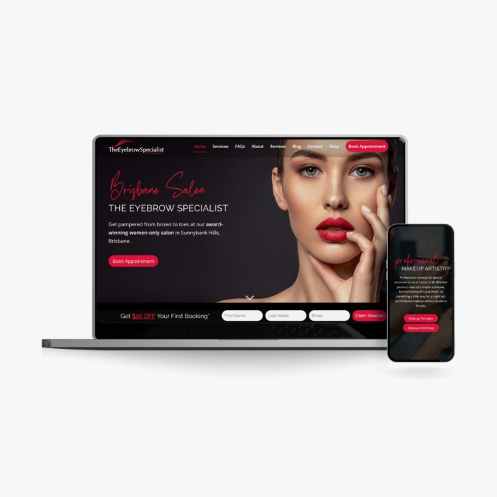 The Eyebrow Specialist Beauty Salon Website Design & Marketing Strategy - Done Digital - Brisbane Australia