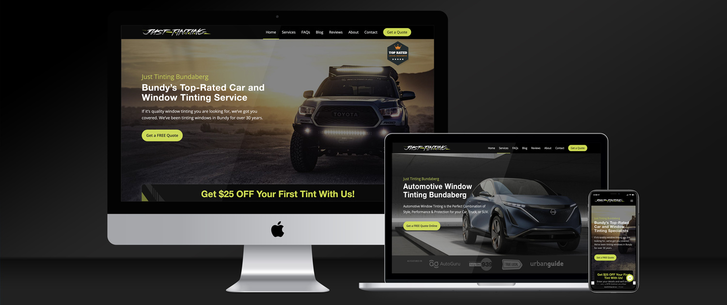 Website Design and Digital Marketing Strategy for Window Tinting Specialists – Just Tinting Bundaberg