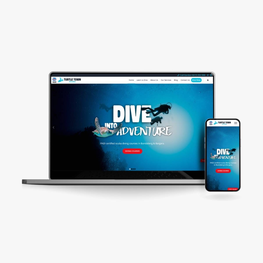 Turtle Town Scuba Diving PADI Certified - Done Digital Marketing - Brisbane Australia