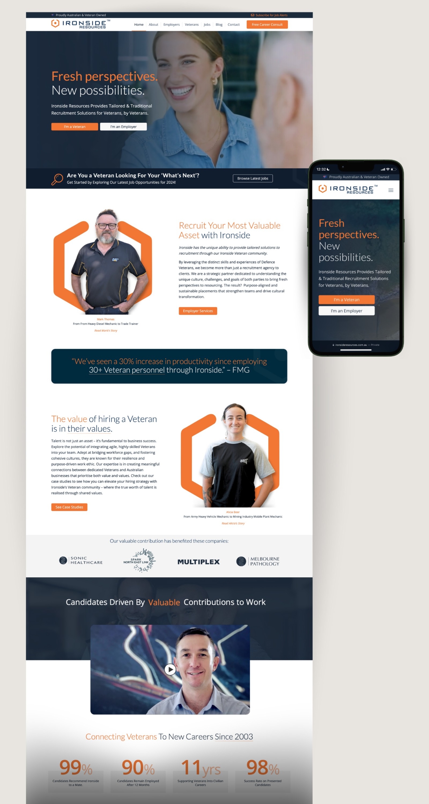 Web Design Brisbane for Recruitment Agency Marketing - Ironside Resources and Done Digital