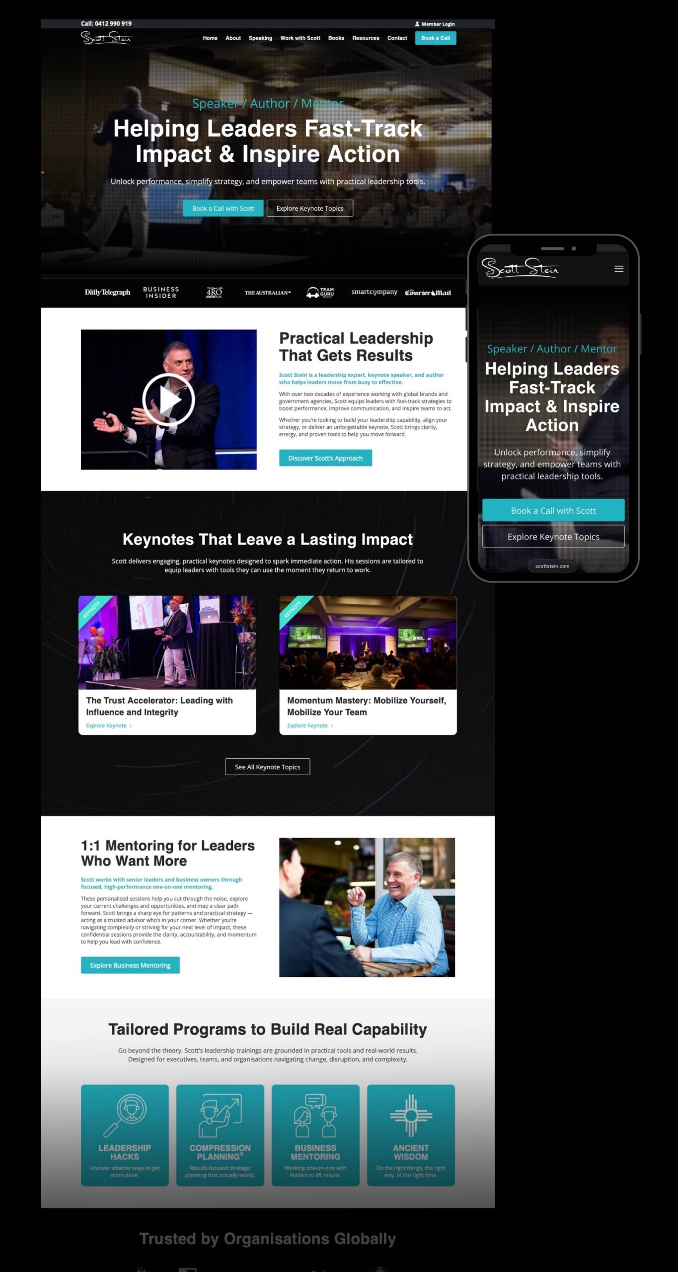 Scott Stein website design by Done Digital for leadership keynote speaker, business coach, and author.